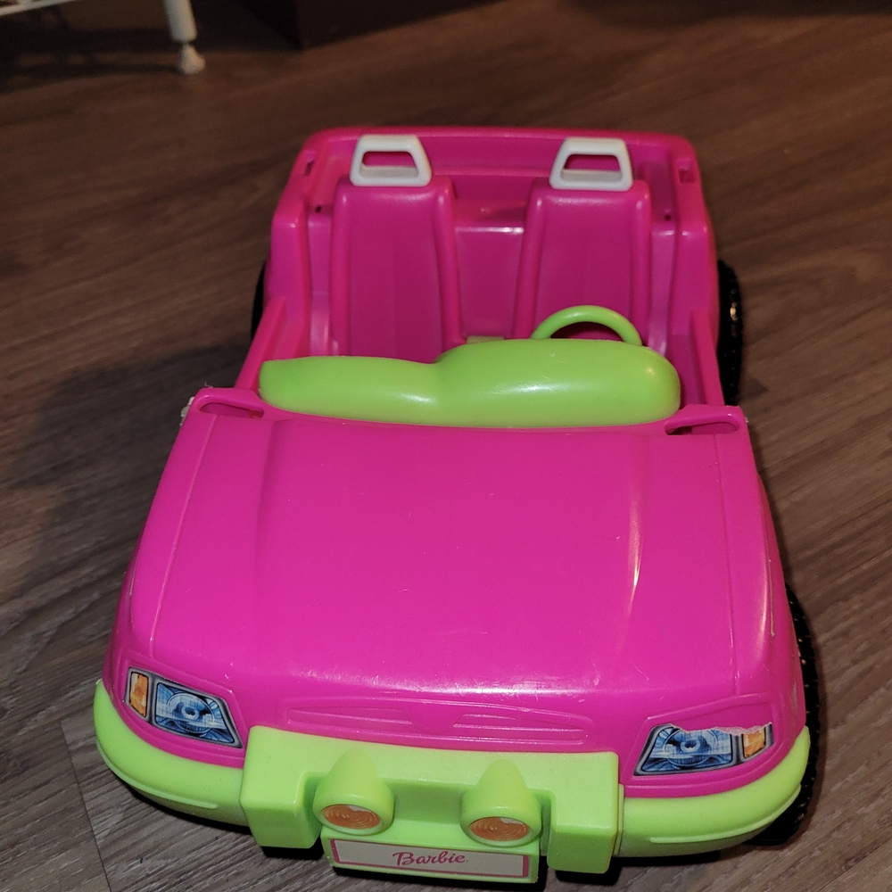 1999 Barbie Pink/ Green Jeep Wrangler Convertible Goodyear RARE - Picture 3 of 6
